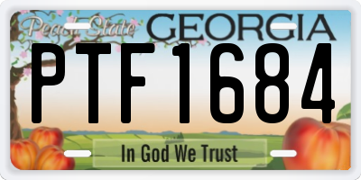 GA license plate PTF1684