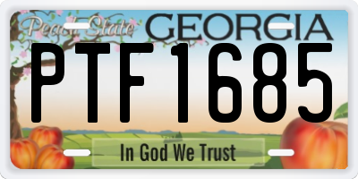 GA license plate PTF1685