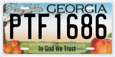 GA license plate PTF1686