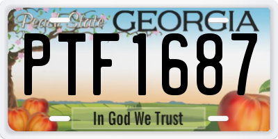 GA license plate PTF1687