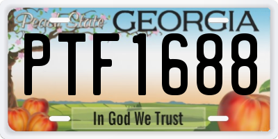 GA license plate PTF1688