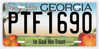 GA license plate PTF1690