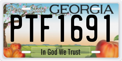 GA license plate PTF1691