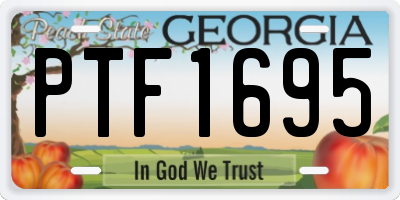 GA license plate PTF1695