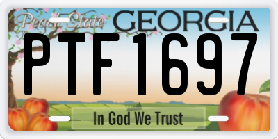 GA license plate PTF1697