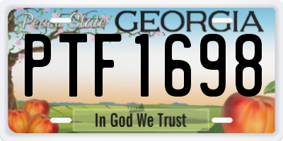 GA license plate PTF1698
