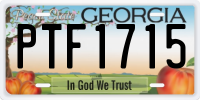 GA license plate PTF1715