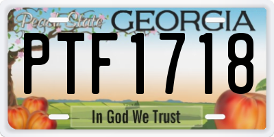 GA license plate PTF1718