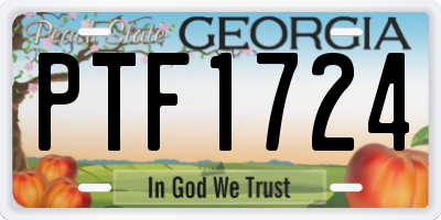 GA license plate PTF1724
