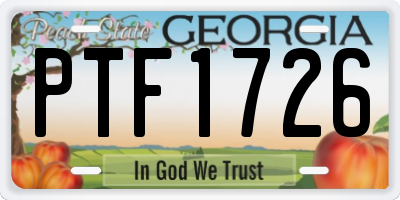 GA license plate PTF1726