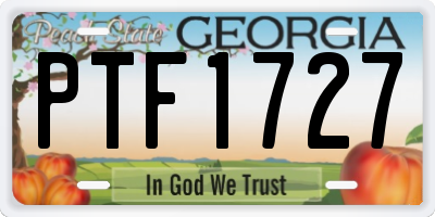 GA license plate PTF1727