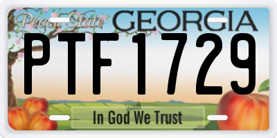 GA license plate PTF1729
