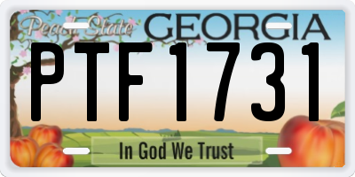 GA license plate PTF1731