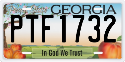 GA license plate PTF1732