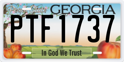 GA license plate PTF1737