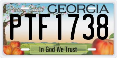 GA license plate PTF1738