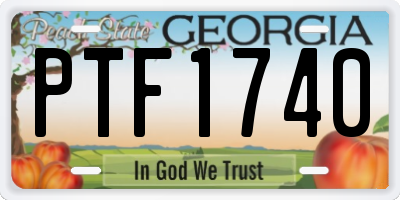 GA license plate PTF1740
