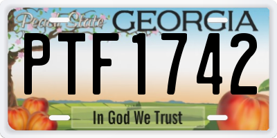 GA license plate PTF1742