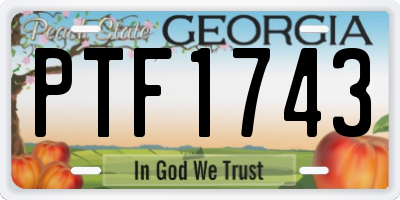 GA license plate PTF1743