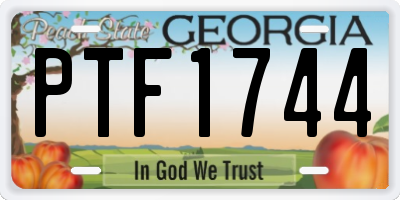 GA license plate PTF1744