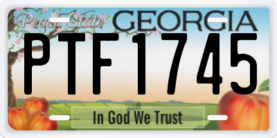 GA license plate PTF1745