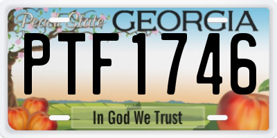 GA license plate PTF1746