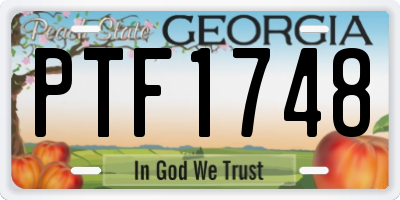 GA license plate PTF1748