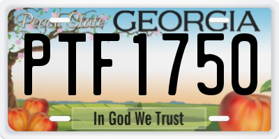 GA license plate PTF1750