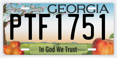 GA license plate PTF1751