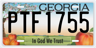 GA license plate PTF1755
