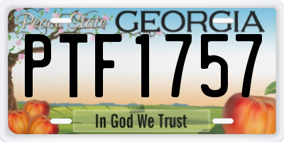 GA license plate PTF1757