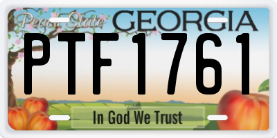 GA license plate PTF1761