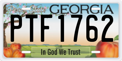 GA license plate PTF1762