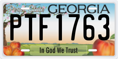 GA license plate PTF1763