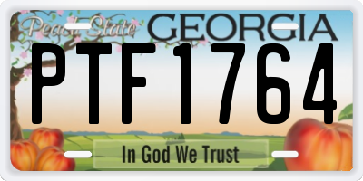 GA license plate PTF1764