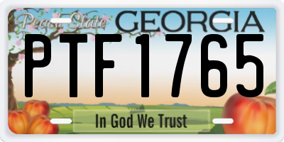 GA license plate PTF1765