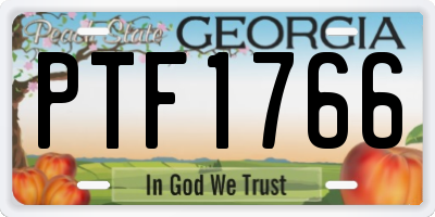GA license plate PTF1766