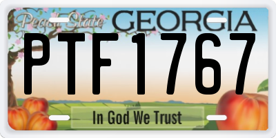 GA license plate PTF1767