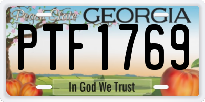 GA license plate PTF1769
