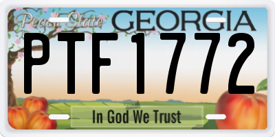 GA license plate PTF1772
