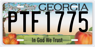 GA license plate PTF1775