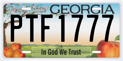 GA license plate PTF1777