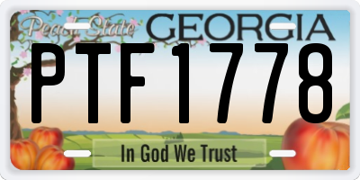 GA license plate PTF1778