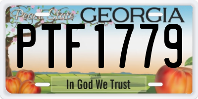 GA license plate PTF1779