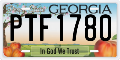 GA license plate PTF1780