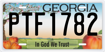 GA license plate PTF1782