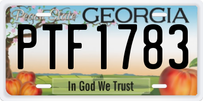 GA license plate PTF1783