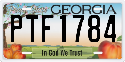 GA license plate PTF1784