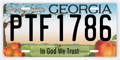 GA license plate PTF1786