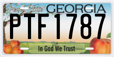 GA license plate PTF1787